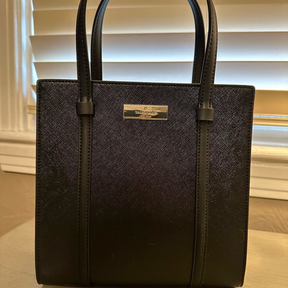 NWT Kate Spade Black Leather Mini Tote